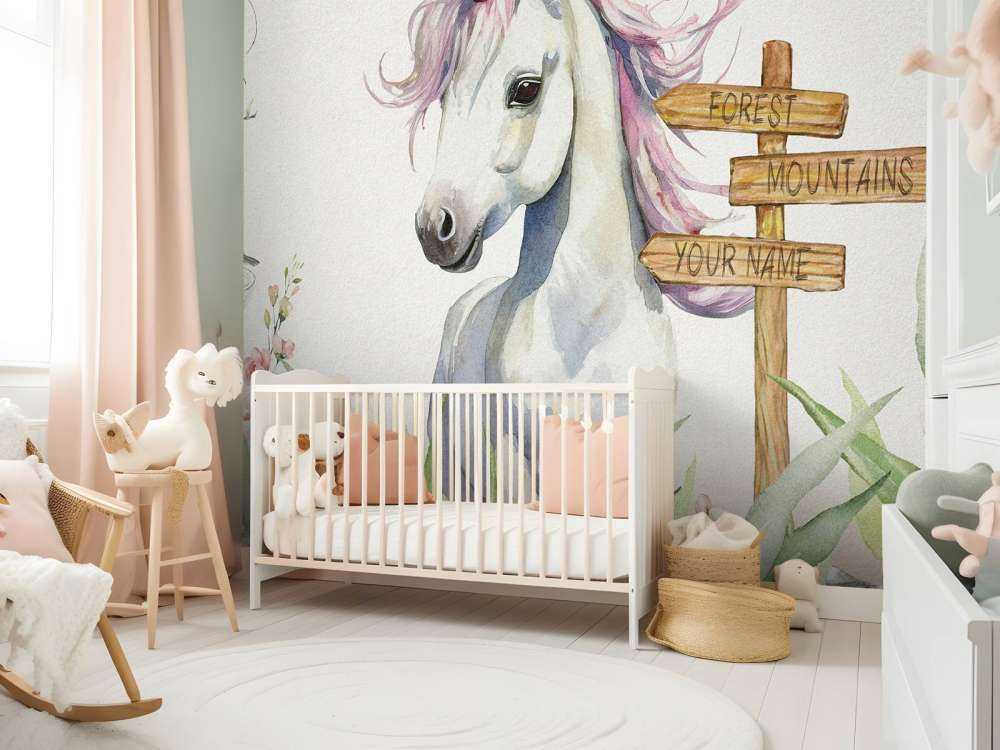 Baby-Einhorn mit Pflanzen
