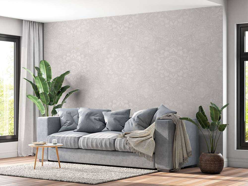 Boho Golden Mandala - neutral grau