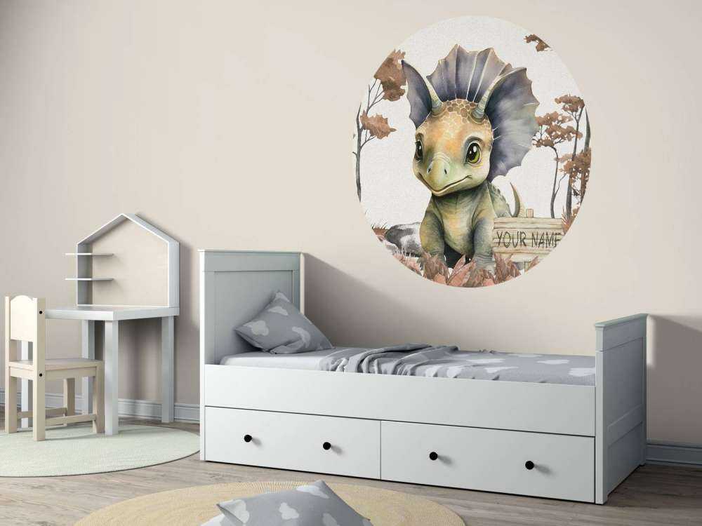 Baby-Triceratops im taupefarbenen Dschungel