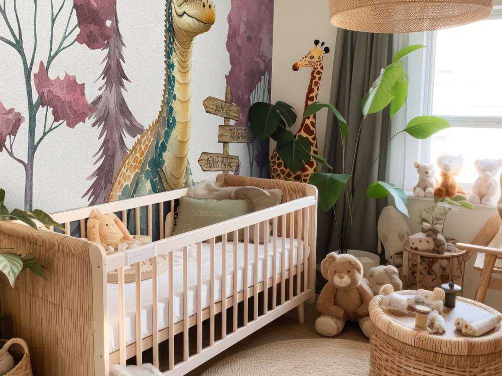 Baby-Brachiosaurus im rosa Dschungel