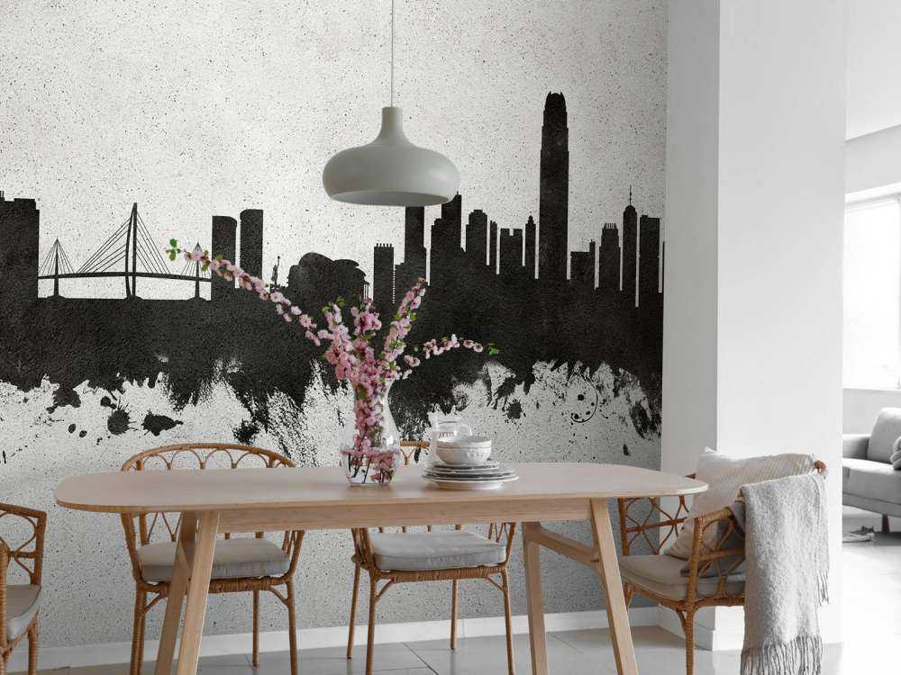 Aquarell-Skyline, Hongkong