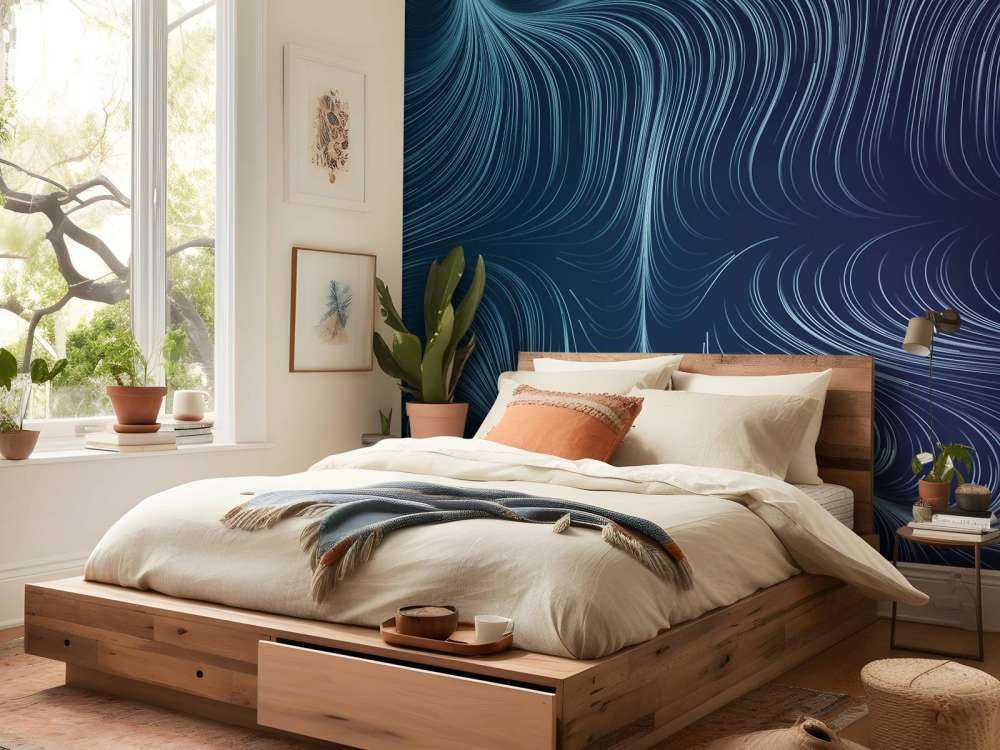 Blau beleuchtete Linien