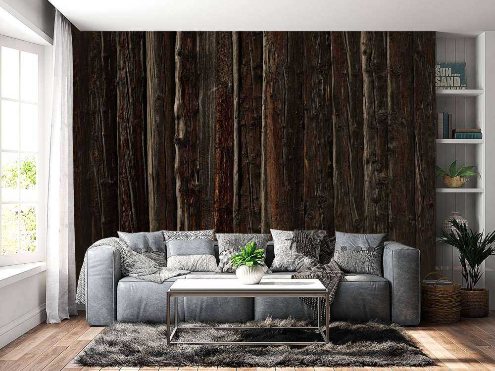Raues Holz mit Nägeln