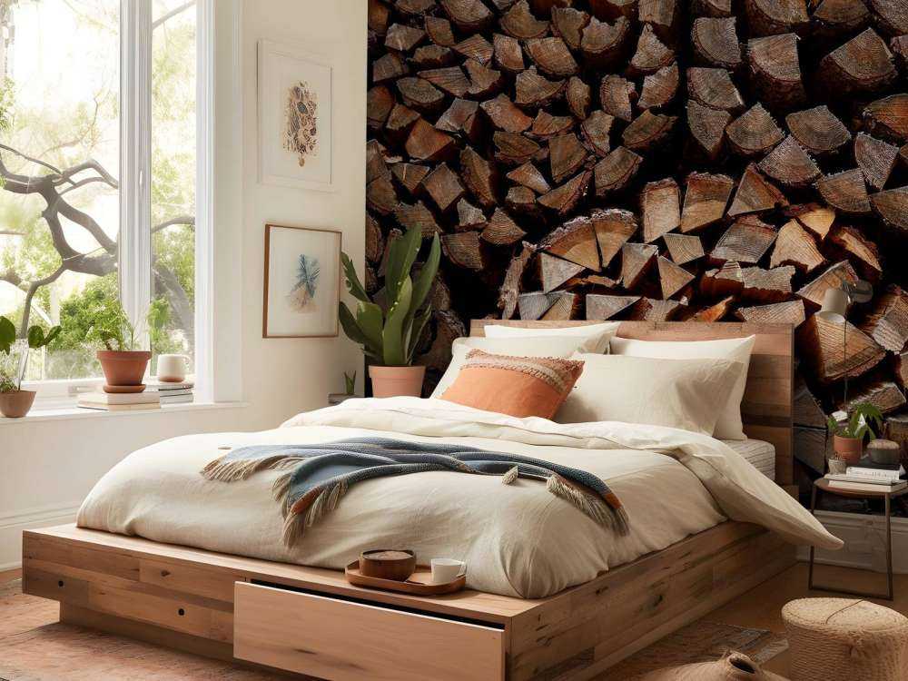 Runde Holzstapel