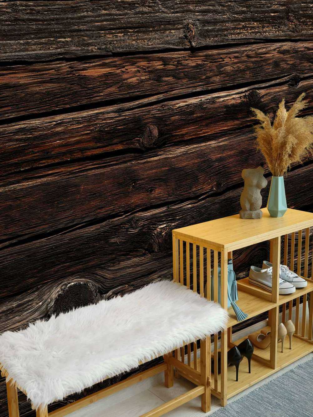Dunkles altes horizontales Holz