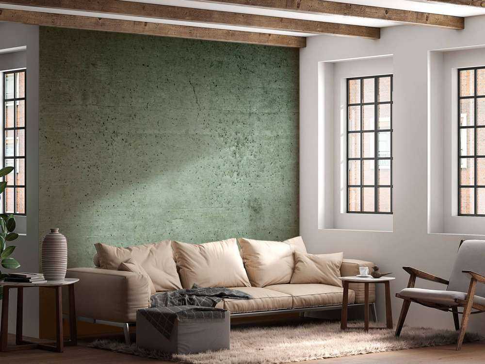 Grüne Betonwand