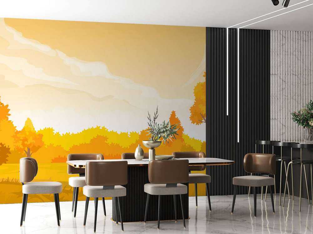 Illustration einer Herbstlandschaft