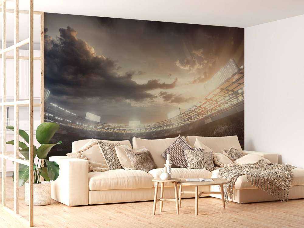Stadion bei Sonnenuntergang