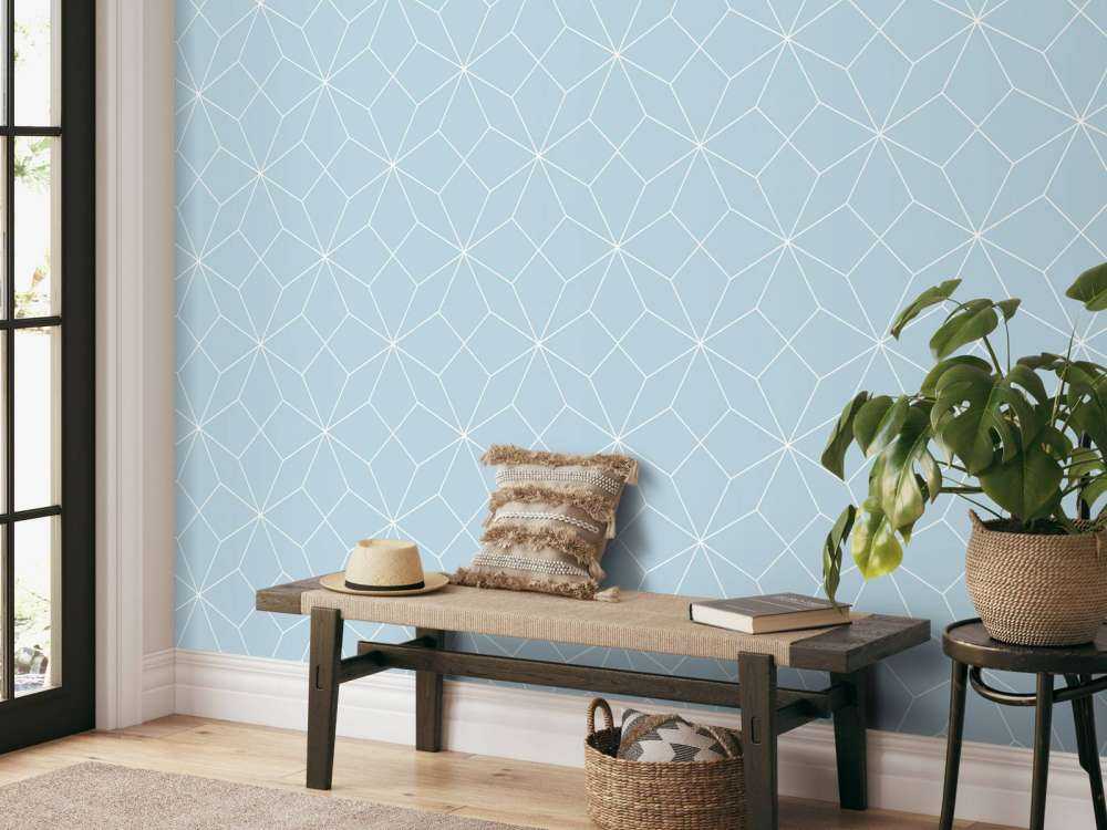 Hellblaue geometrische Linien