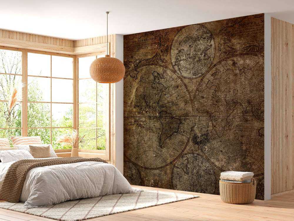 Alte verbrannte Weltkarte