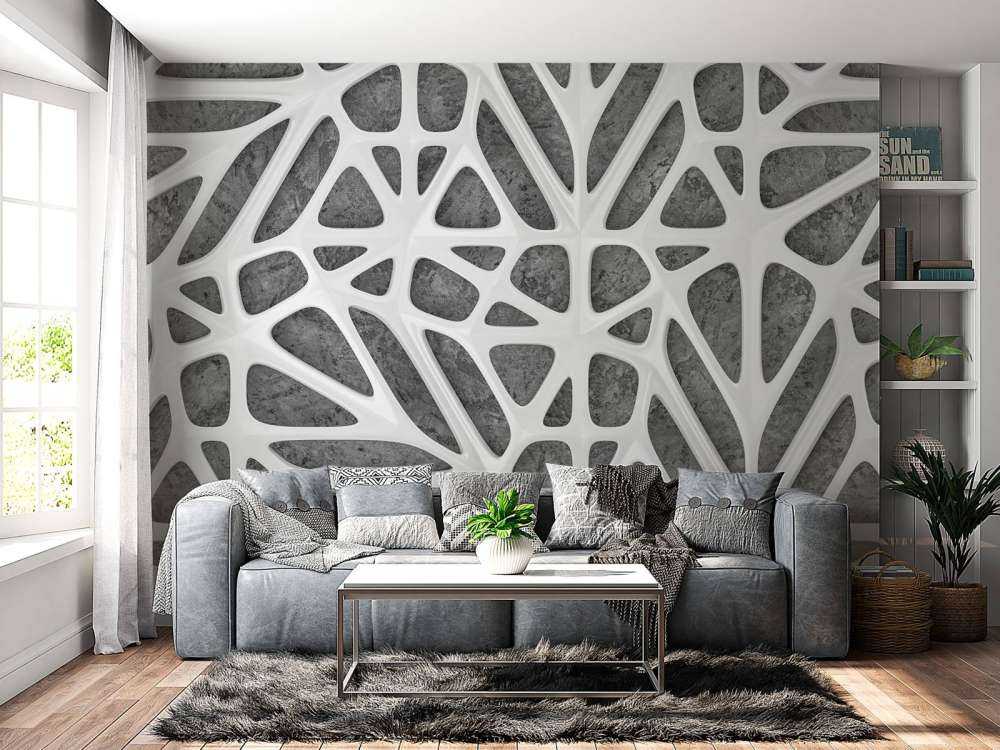 Weißes Muster auf Beton