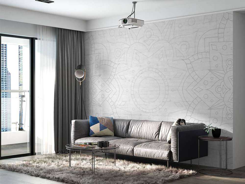 Weißes Geometrisches Mandala