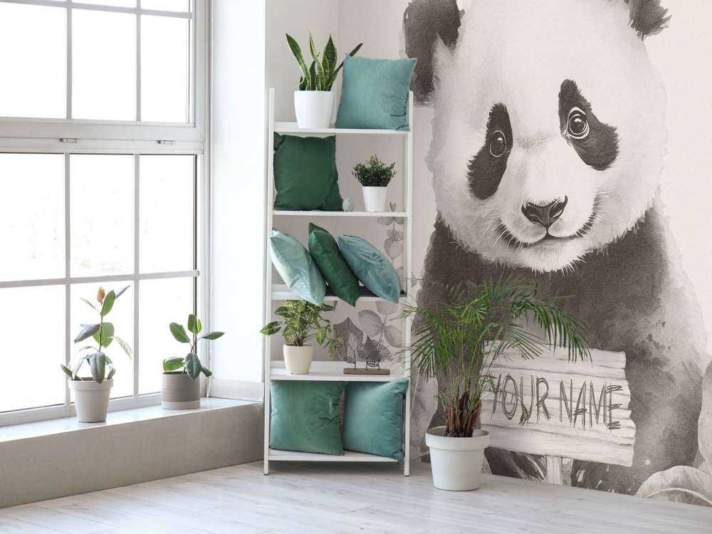 Baby-Panda im Dschungel beige