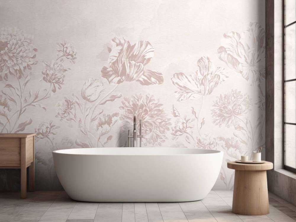 Barocke Blumenlandschaft - puderrosa