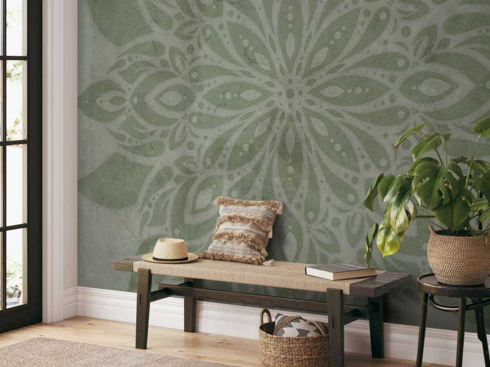 Grünes Vintage-Mandala