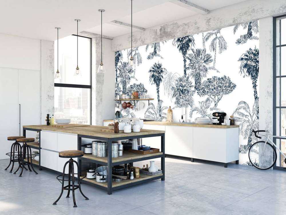 Tropische Palmen und Bäume