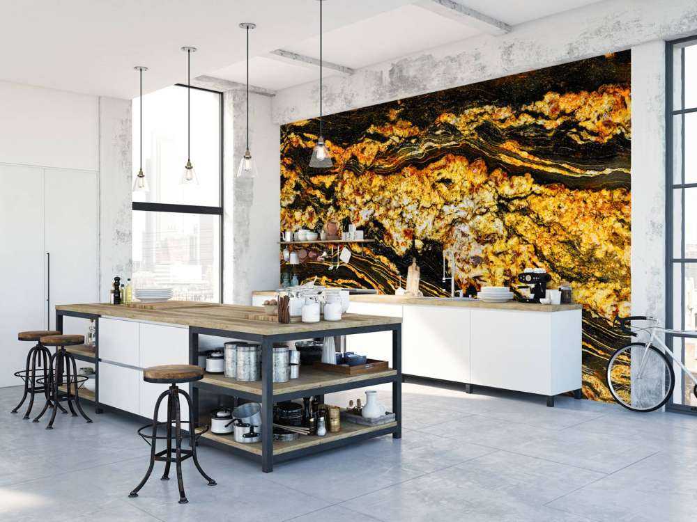 Schwarzer goldfarbener Marmor