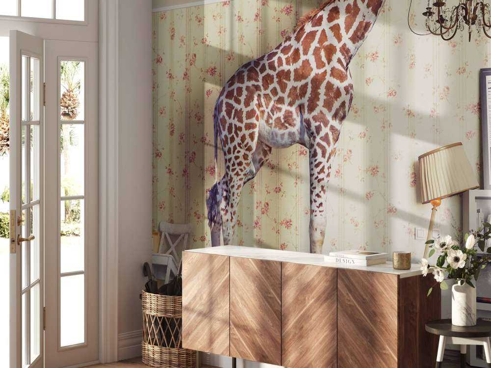 Giraffe im Wohnzimmer
