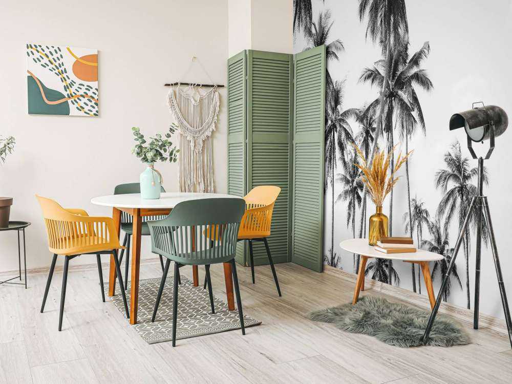 Palmen in Schwarz und Weiß