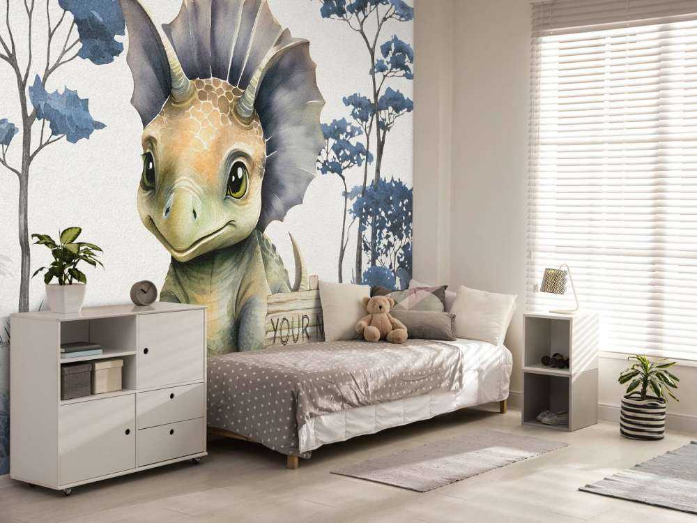 Baby-Triceratops im blauen Dschungel