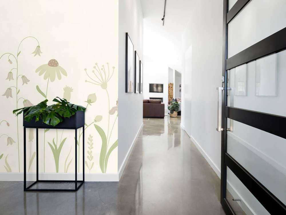 Blumenfeld hoch beige mit altrosa