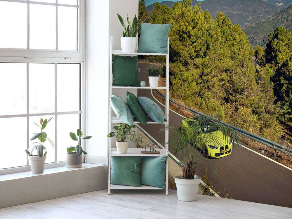 Limettengrüne BMW auf Bergstraße