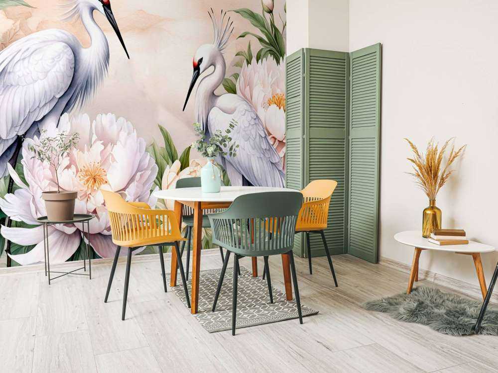 Störche Romantik Orange