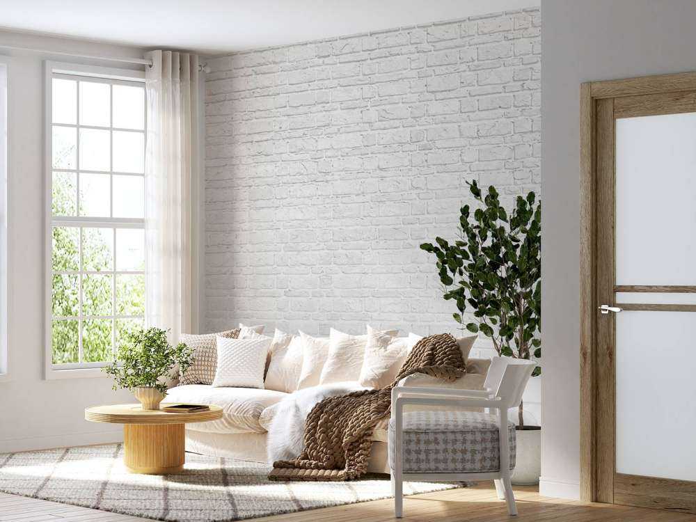 Weiße Ziegel mit altem Beton