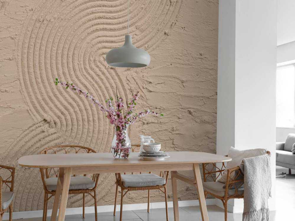 Organische Linien und Strukturen am Saum in Taupe