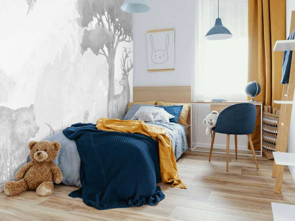 Waldtiere in Schwarz und Weiß