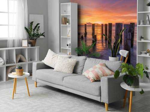 Orange lila Meer