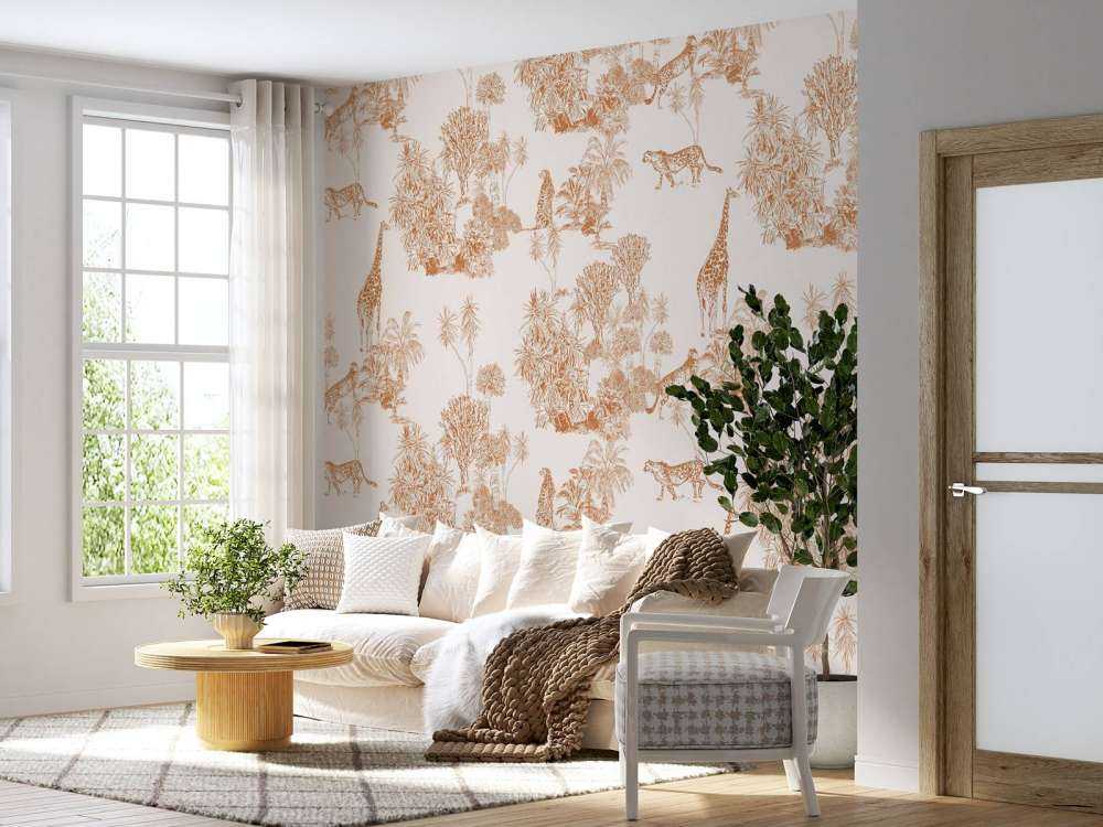 Geparden und Giraffe