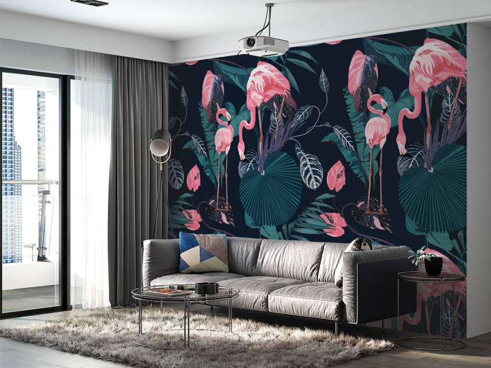 Wilde rosa Flamingos