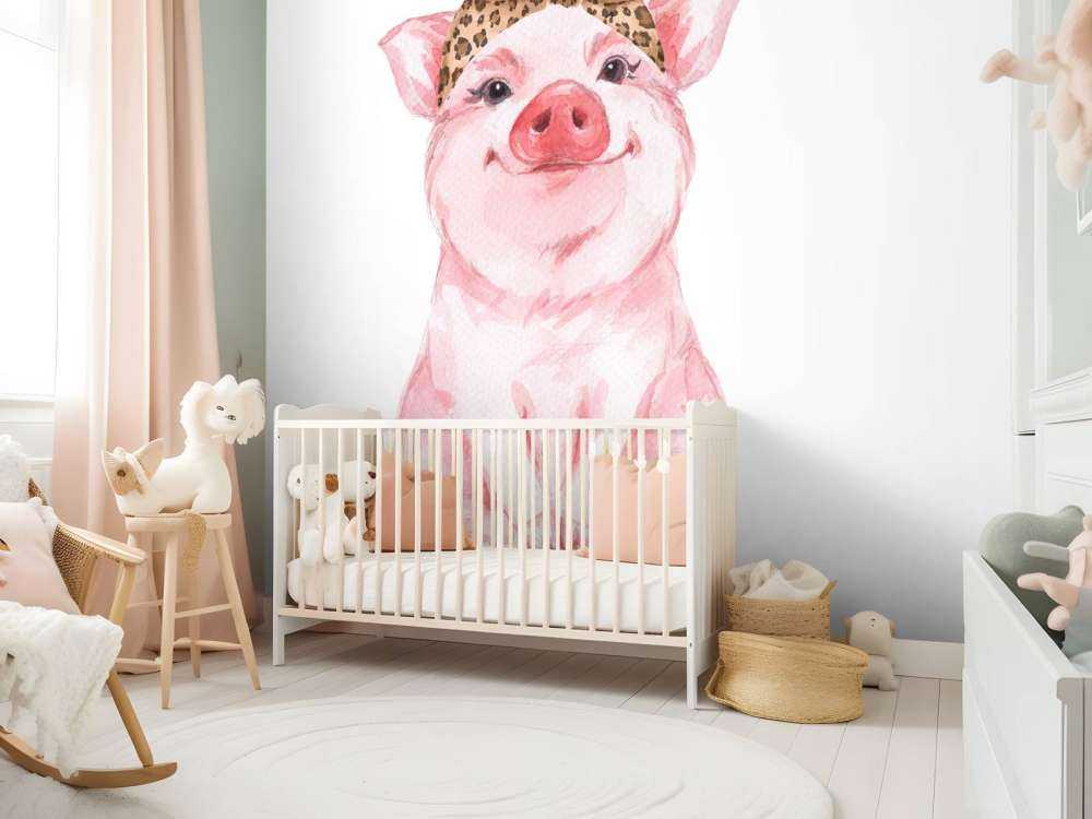 Lustiges kleines Schweinchen mit Halstuch