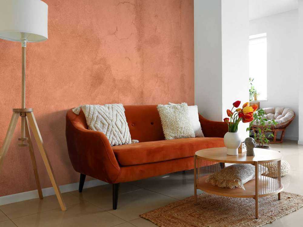 Beton mit Terrakotta Farbe