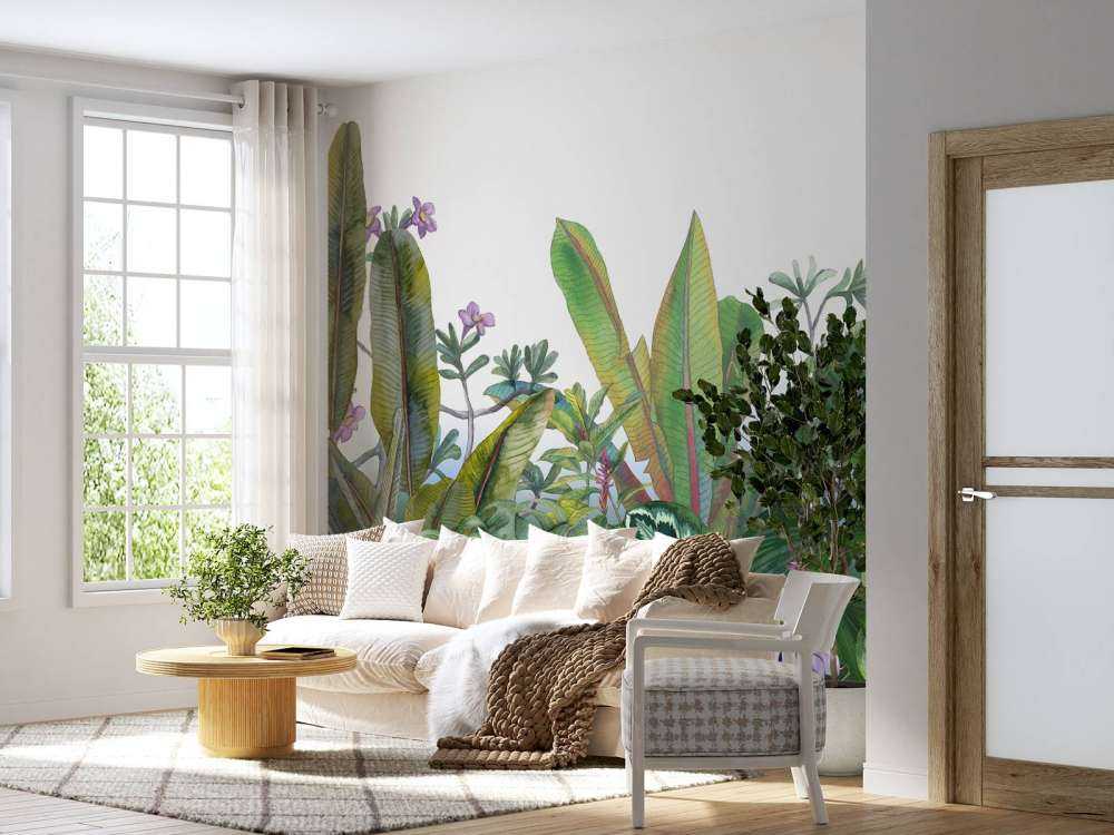 Aquarell Blätter und Blumen