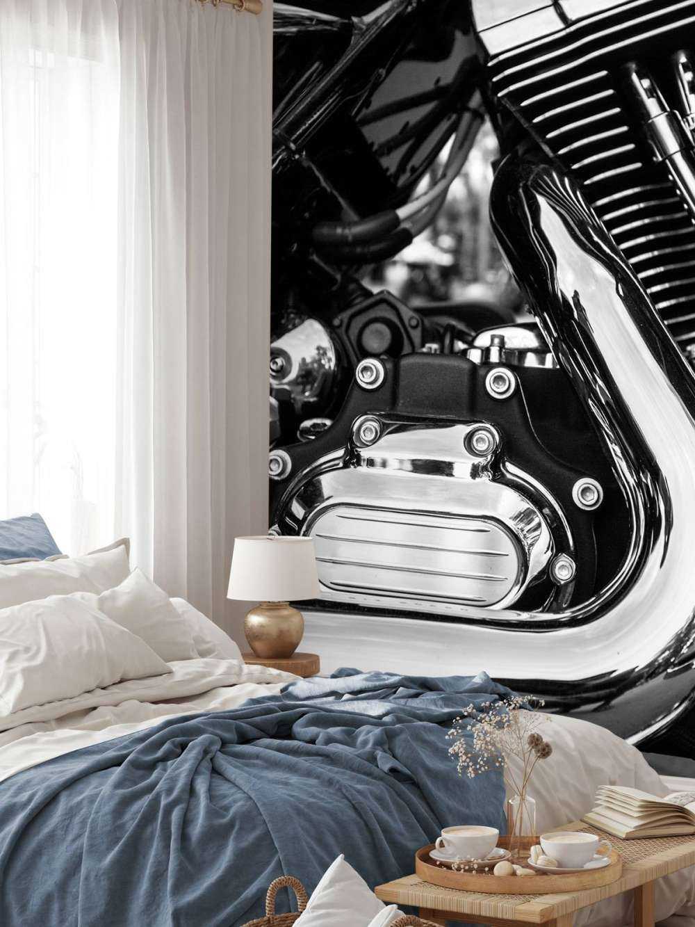 Glänzender Motorblock