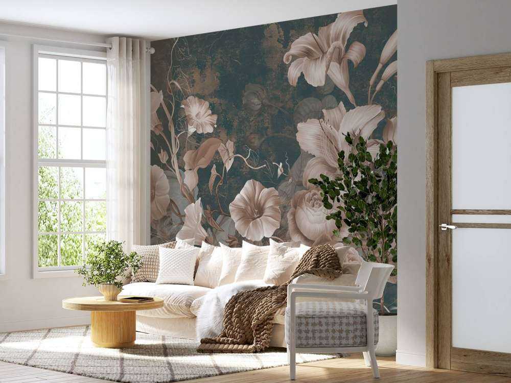 Blumen auf Beton