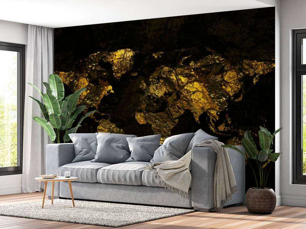 Weltkarte Gold