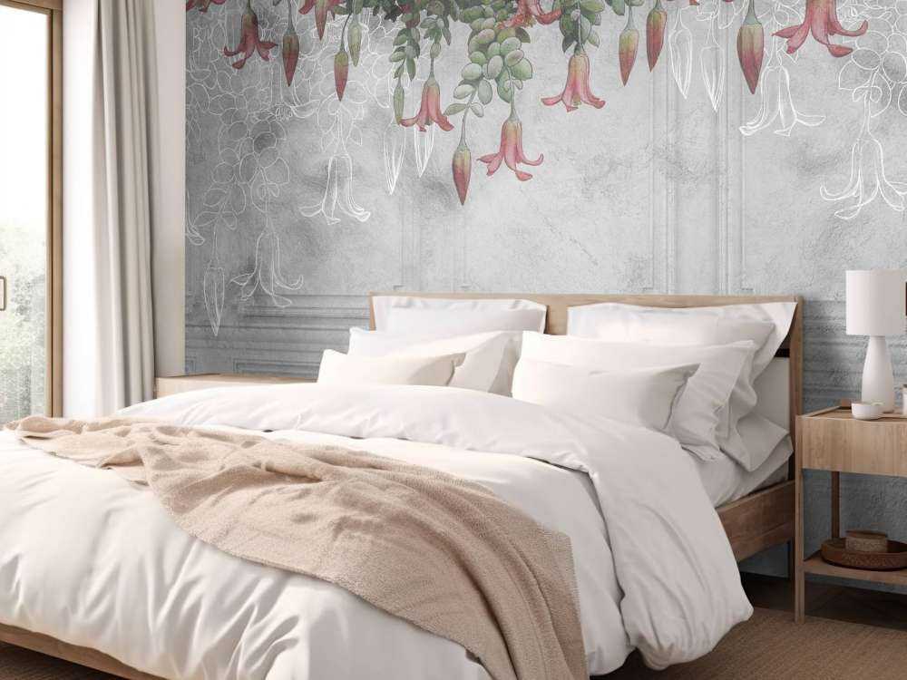 Klassische graue Verkleidung mit Blumen
