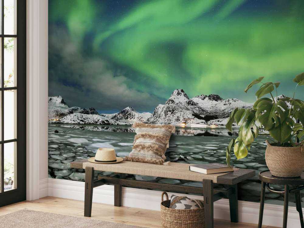 Nordlicht über Winterlandschaft
