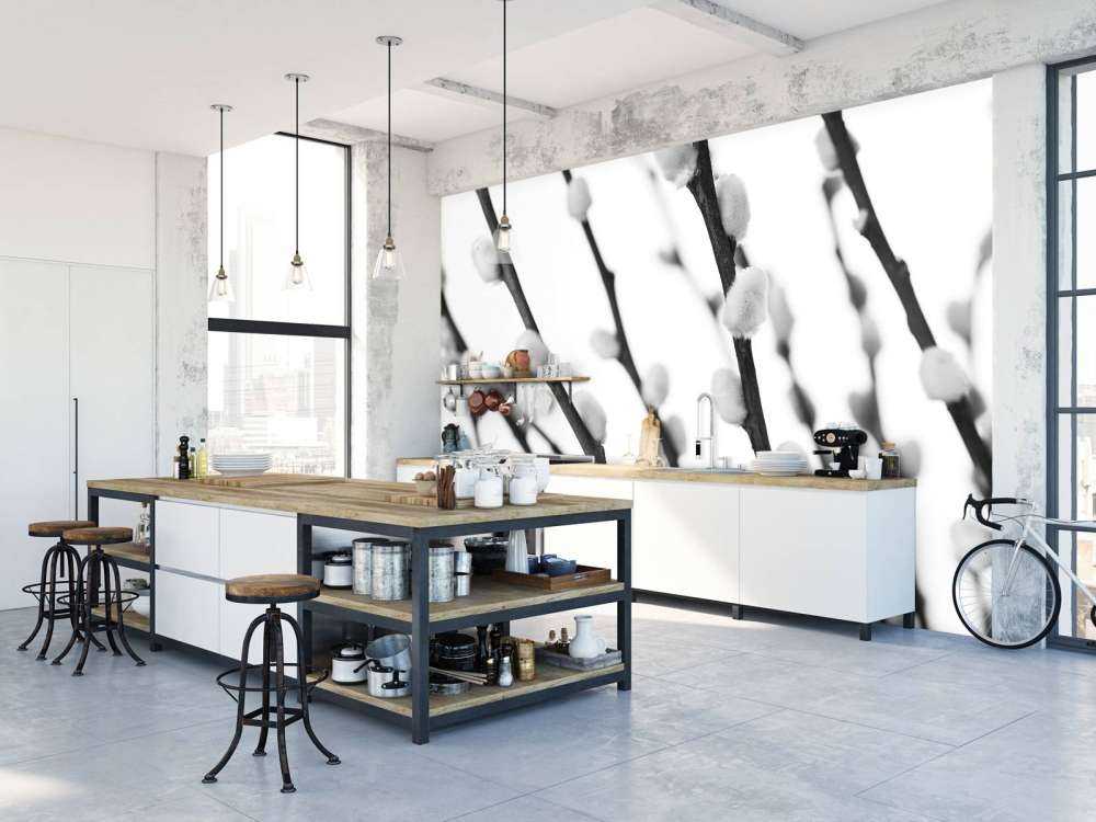 Waldweide in Schwarz und Weiß