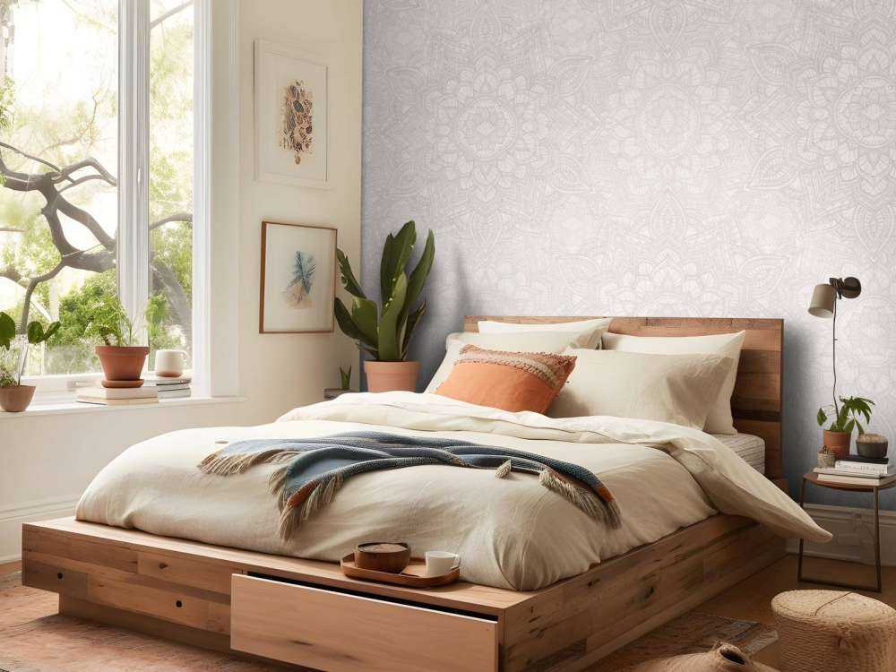 Boho Golden Mandala - neutral grau