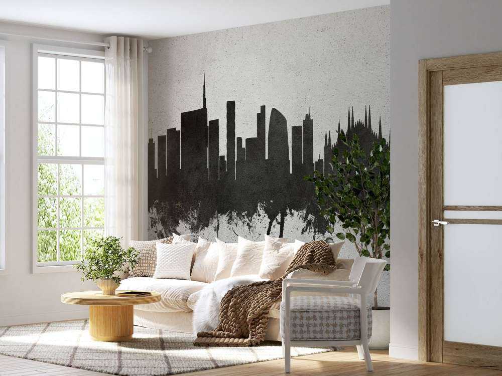 Aquarell-Skyline, Mailand
