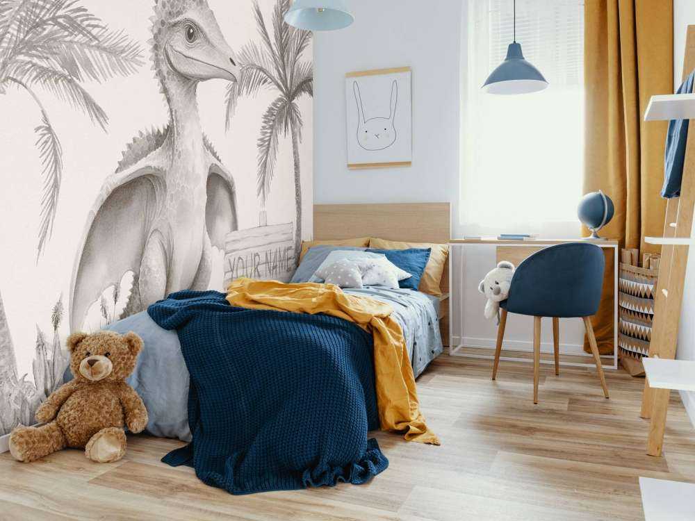 Baby-Pteranodon im beigefarbenen Dschungel