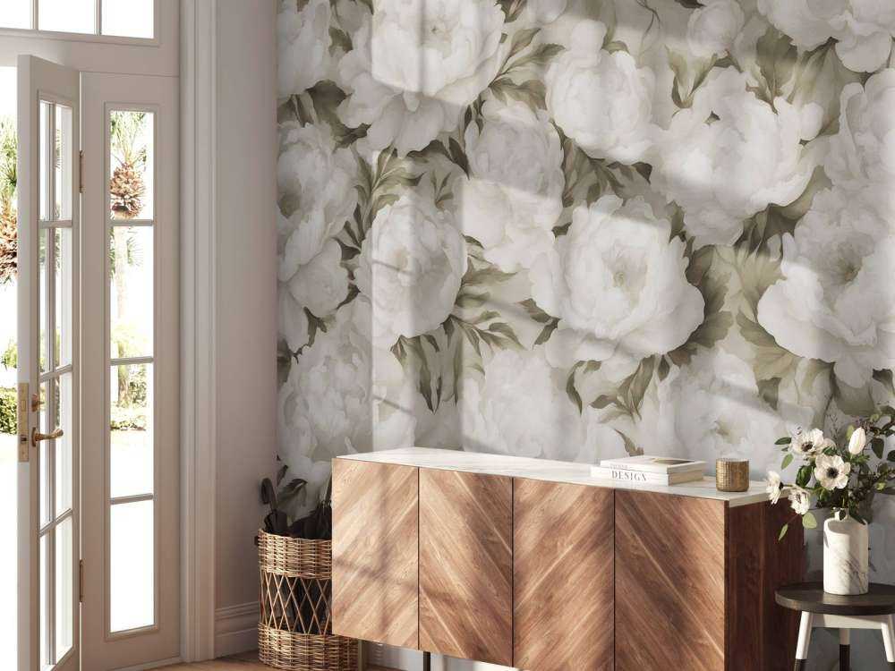 Peonies Wand Gelb