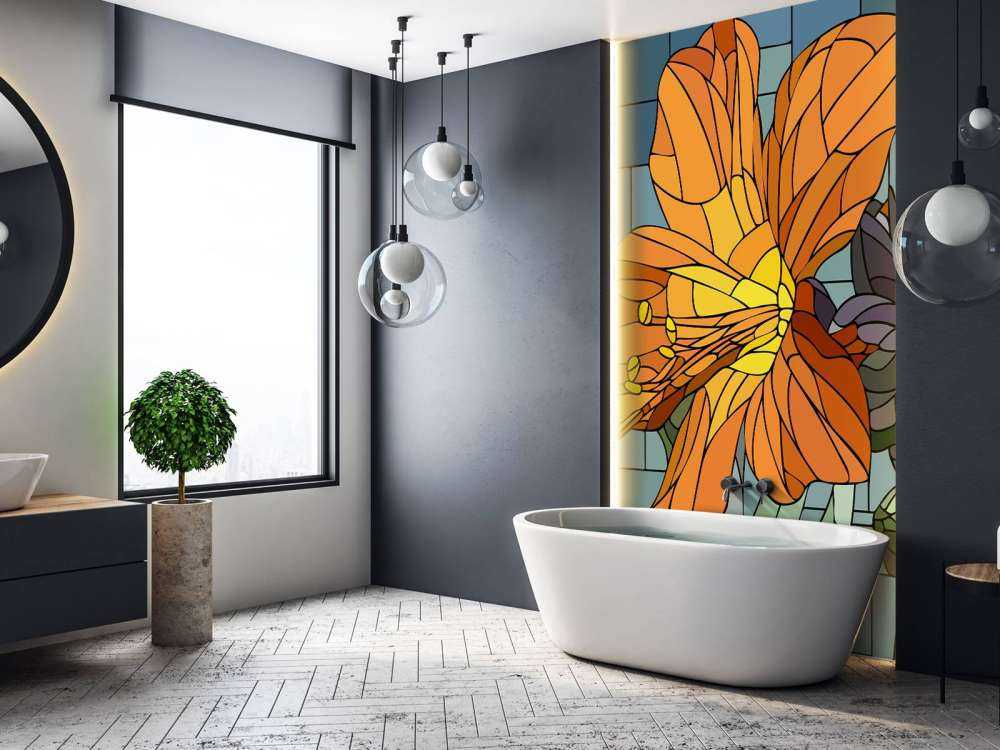 Bunte orangefarbene Blume
