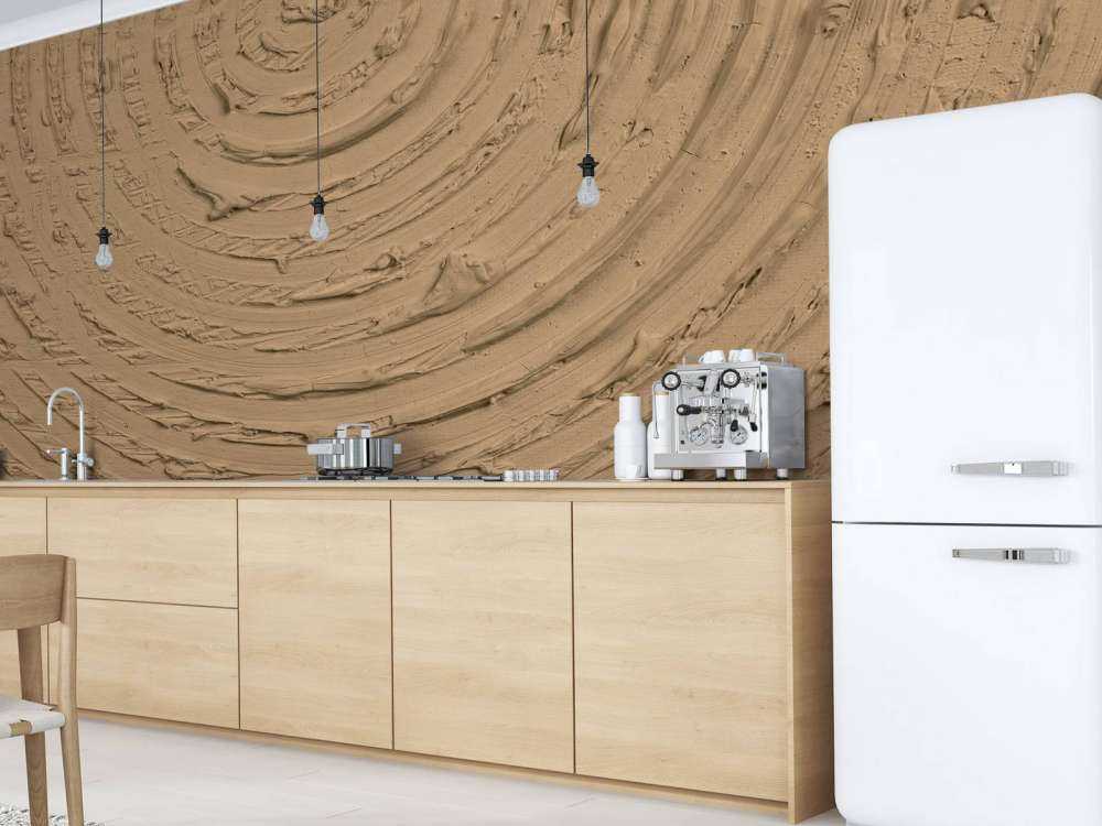 Runde Formen und Linien in Goldbraun