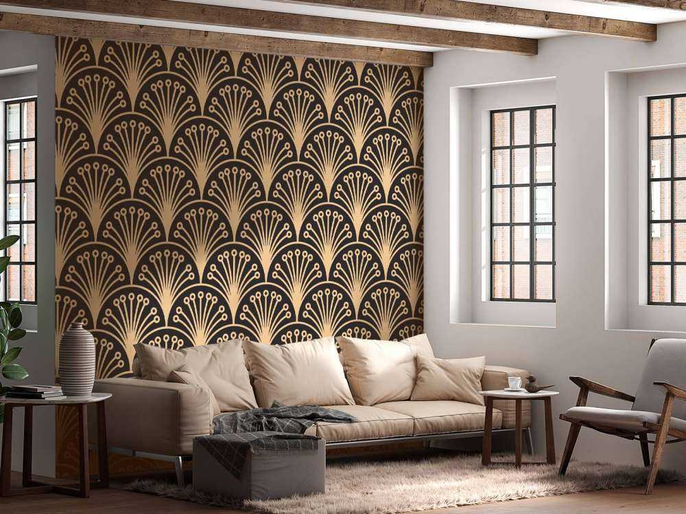 Gold Art Deco Blumen