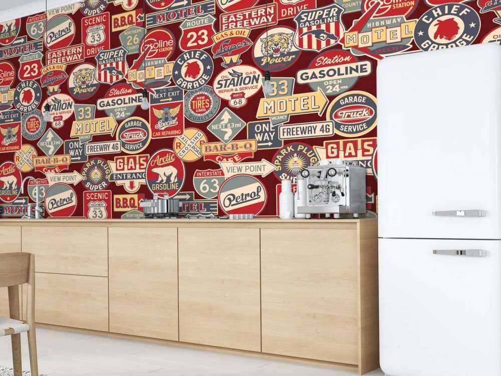 Amerikanische Werbeschilder